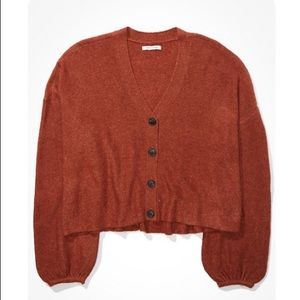 AE Cropped Dreamspun Balloon Sleeve Cardigan, NWT